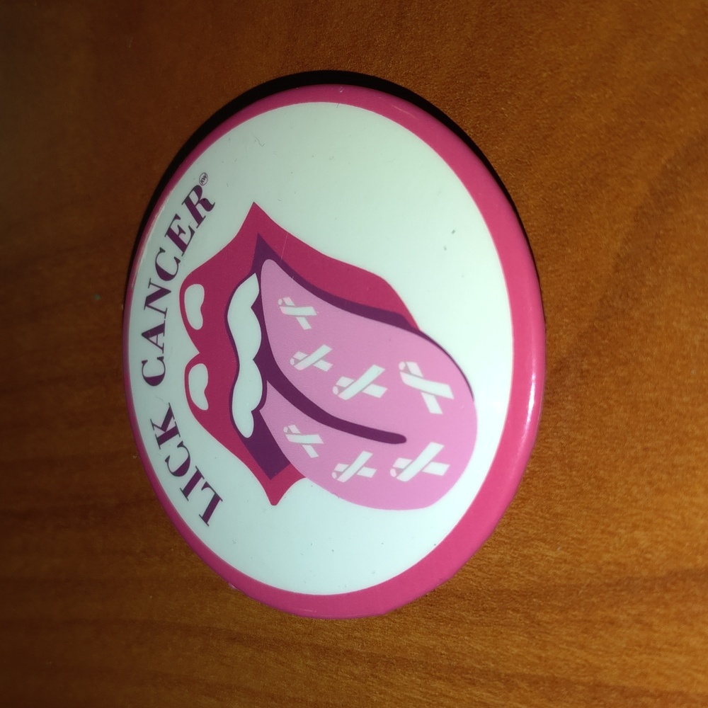Lick Cancer The Rolling Stones Rock Pop Music Button Pin Mick Jagger Lips